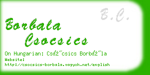 borbala csocsics business card